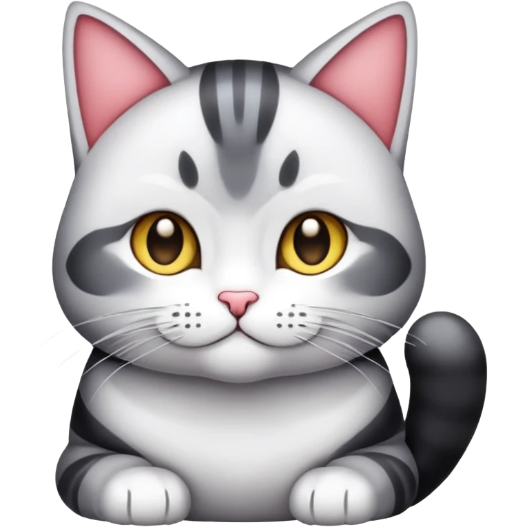 一只抽烟的短发黑猫 emoji