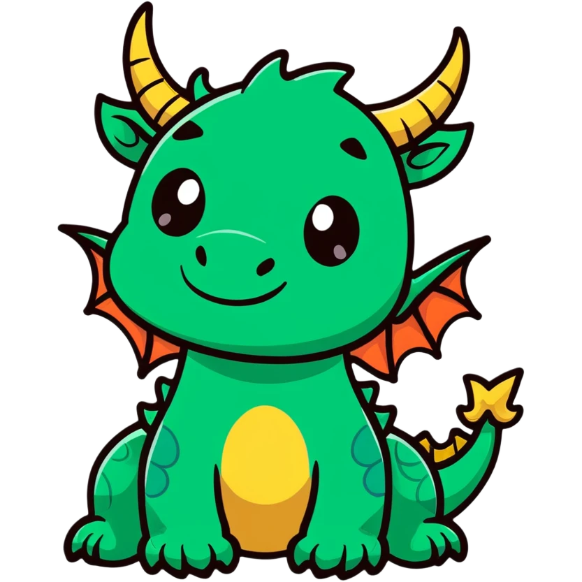majestic dragon with horns and fierce expression emoji