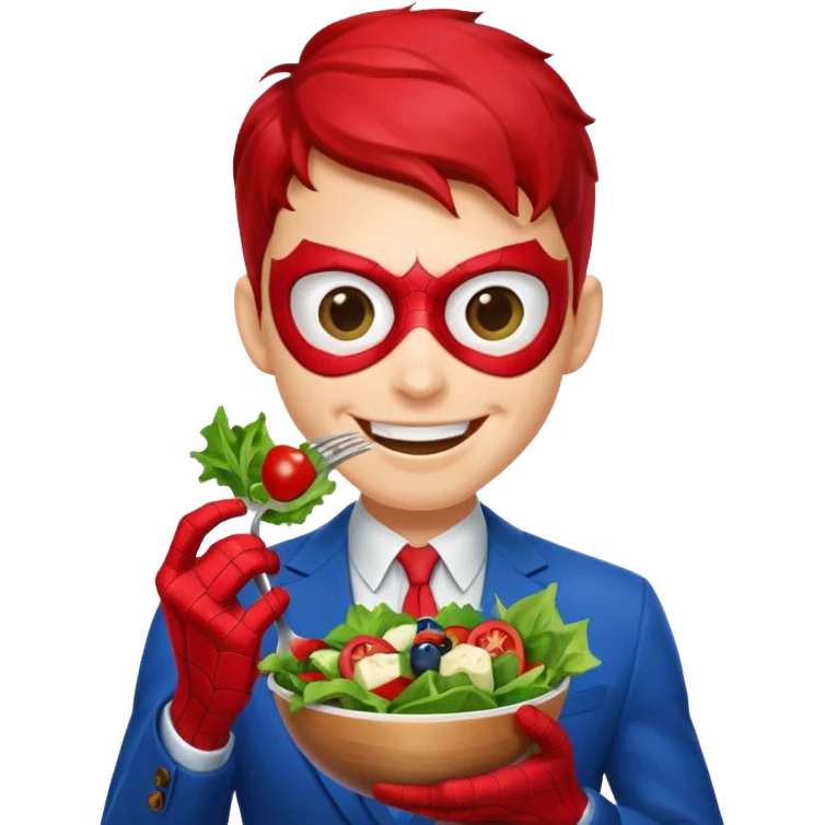 emoji de spiderman comiendo sano emoji