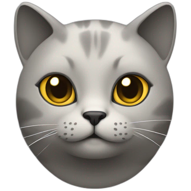 a round-faced cat with a grey beehive and no pattern all over emoji