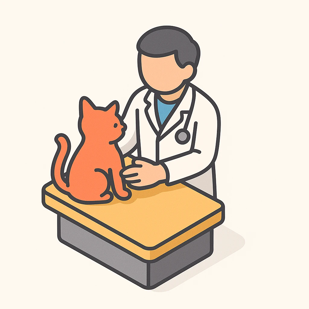 veterinarian examining a cat emoji