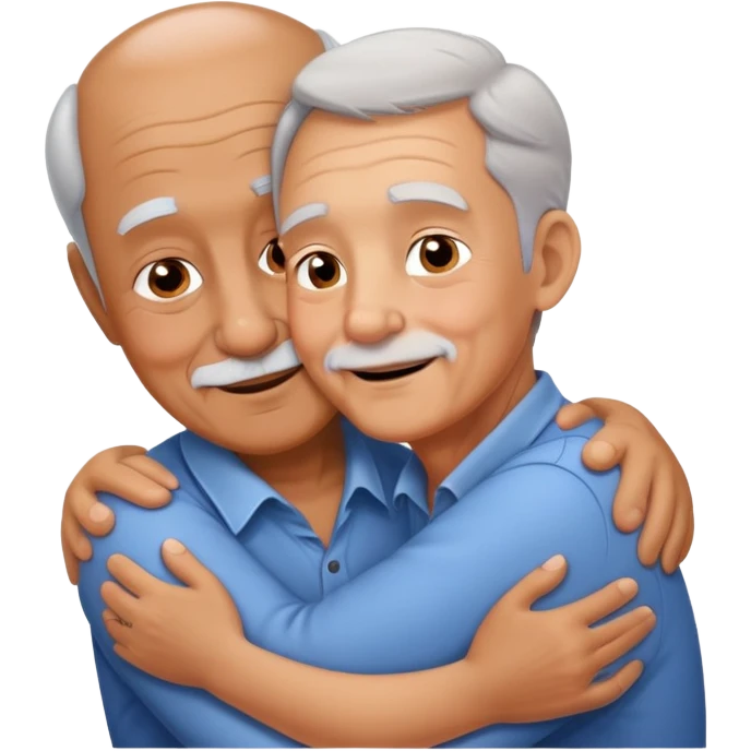 small kid hugging grandpa, happy and loving emoji