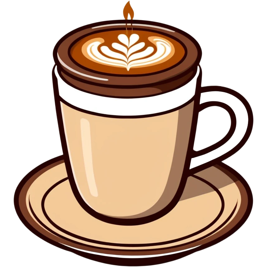 coffee in a brown ceramic cup emoji