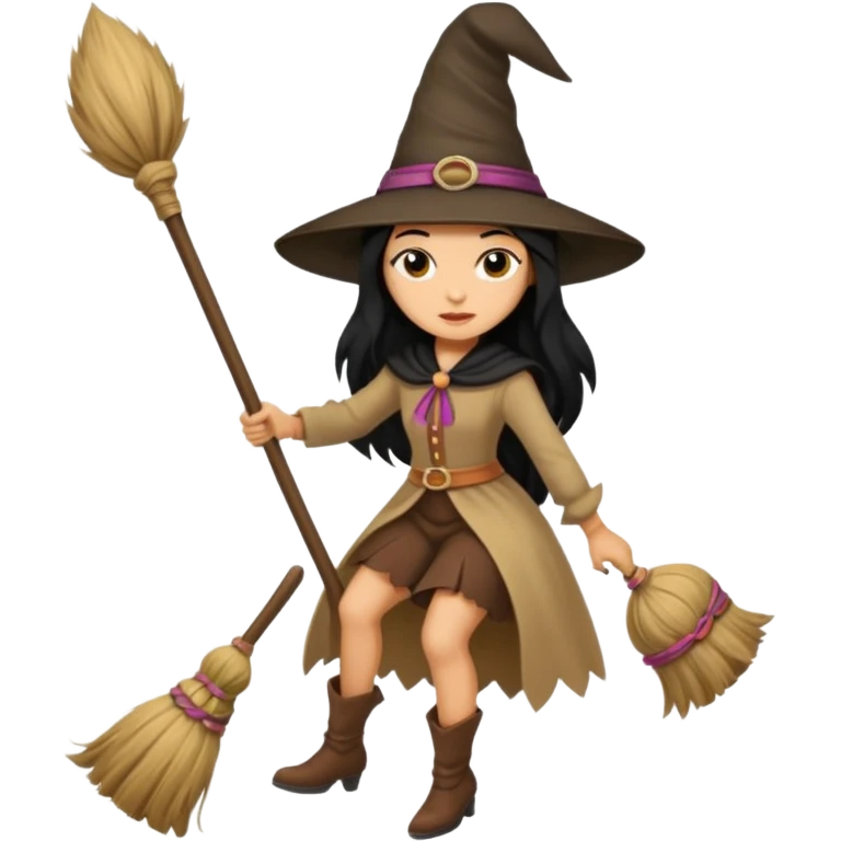 Bruja en escoba emoji