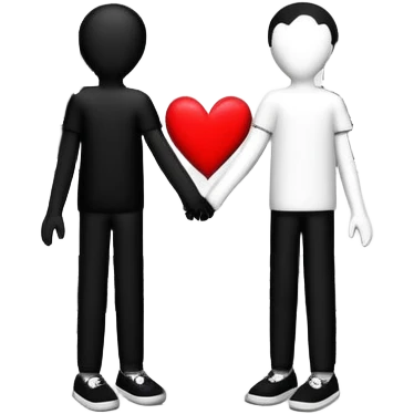 two keith harring style people holding hands in front of a house with a heart surrounding it, this is a logo for a project emoji