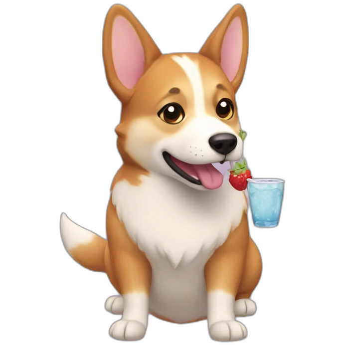 corgy drinking ber emoji