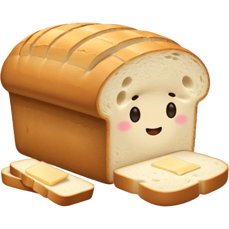 just a sliced bread load simple with cut bread slices on ground remove the face from all bread  emoji
