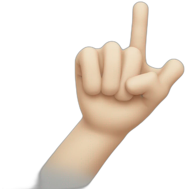 a white hand with an only finger up to indicate to scroll down emoji
