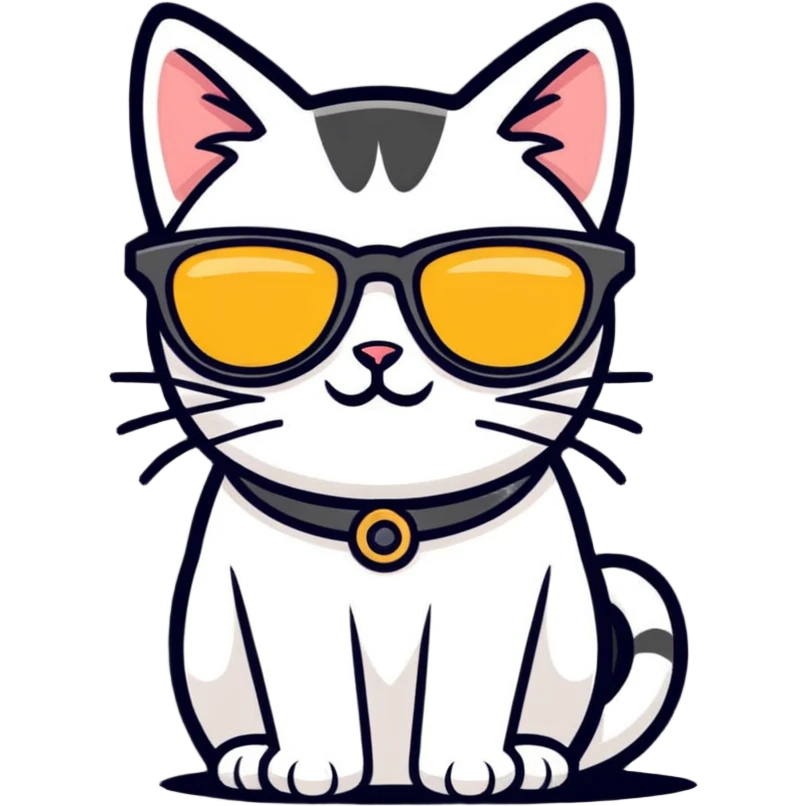 Cat with sunglasses emoji