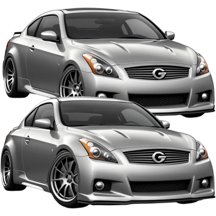 G37 coupe car lowered with mags darksliver car emoji