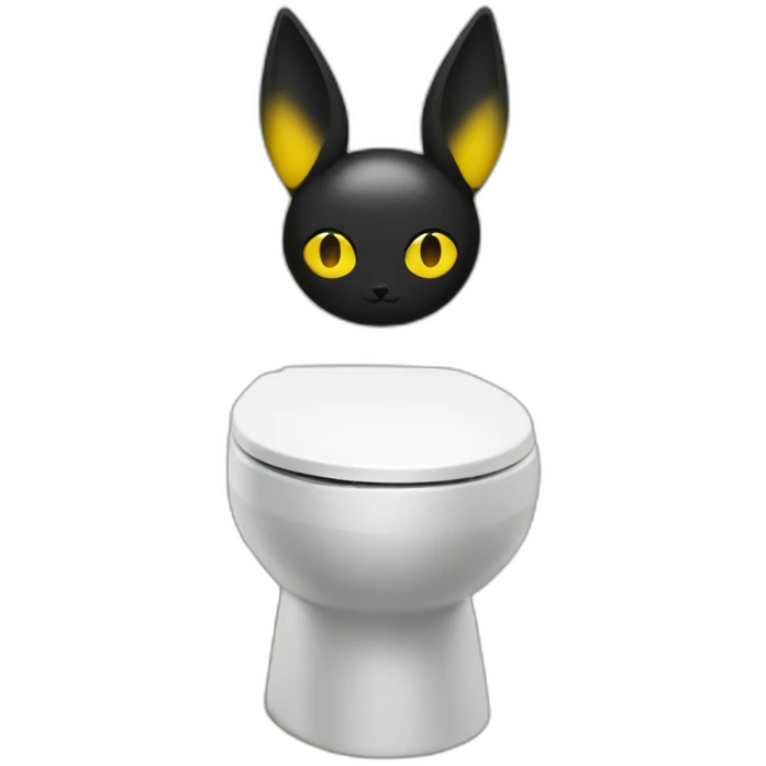 toilet with umbreon head atop emoji