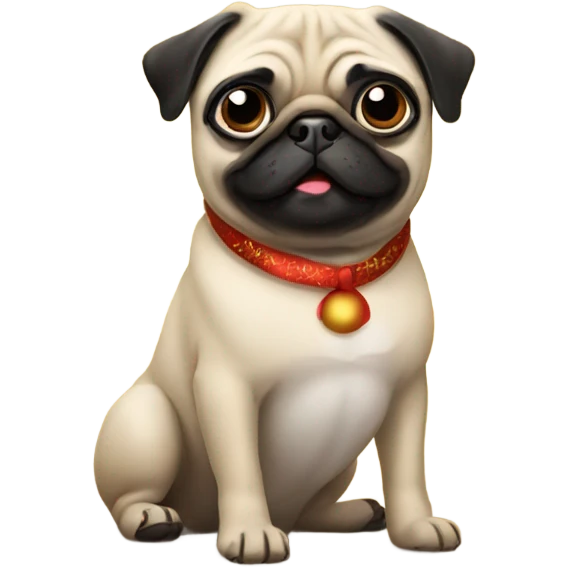 Pug celebrating the new year emoji