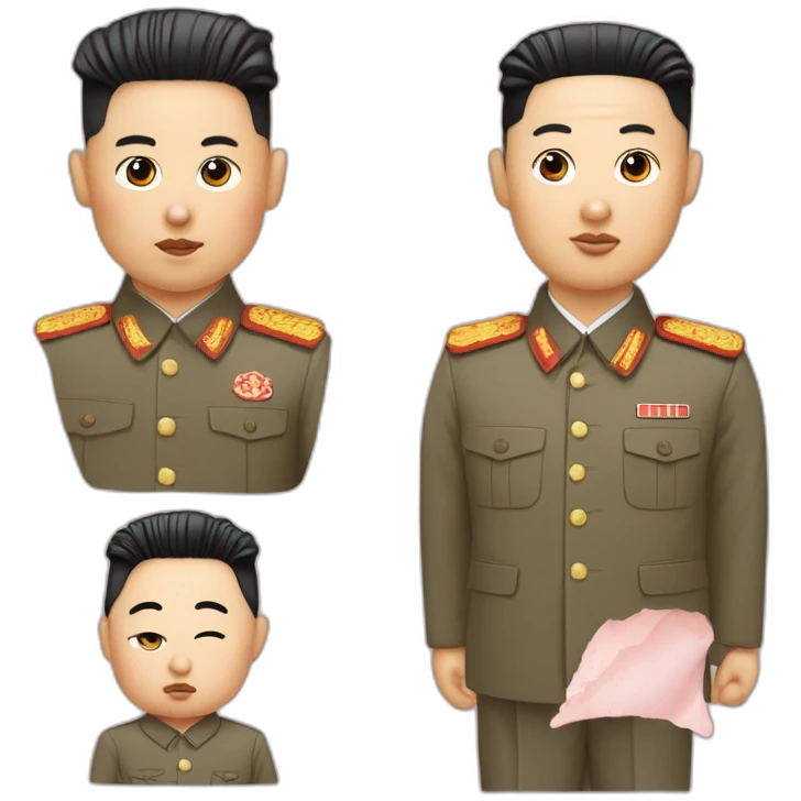 Kim jong-un avec une paire de jumelles emoji