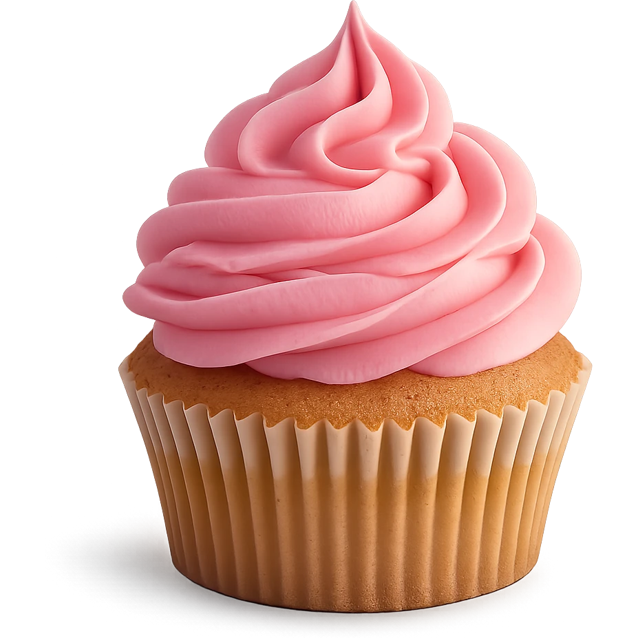 cupcake with pink icing emoji
