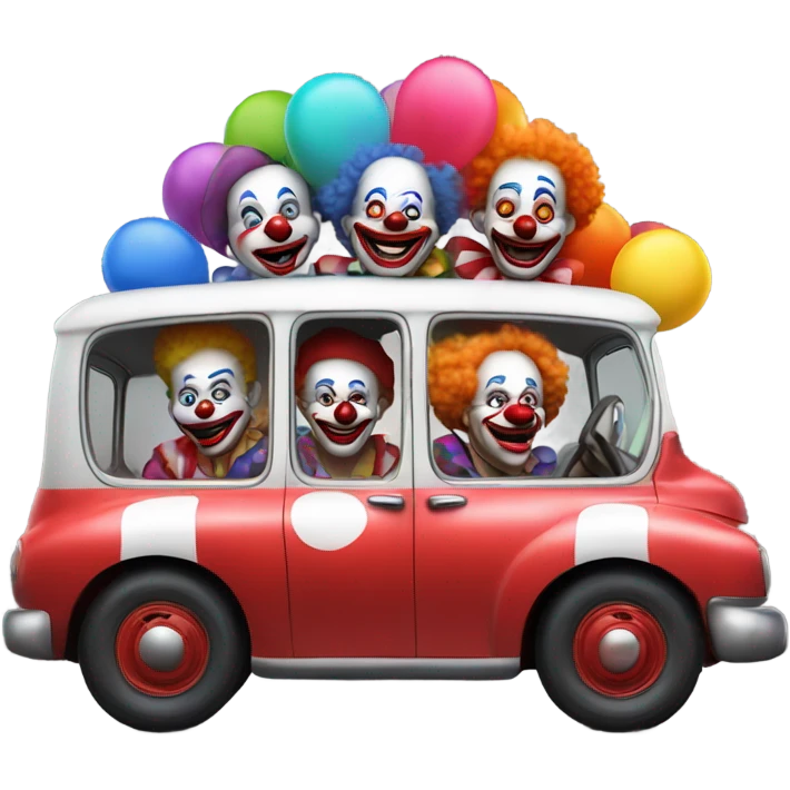 6 clowns in a clown car  emoji