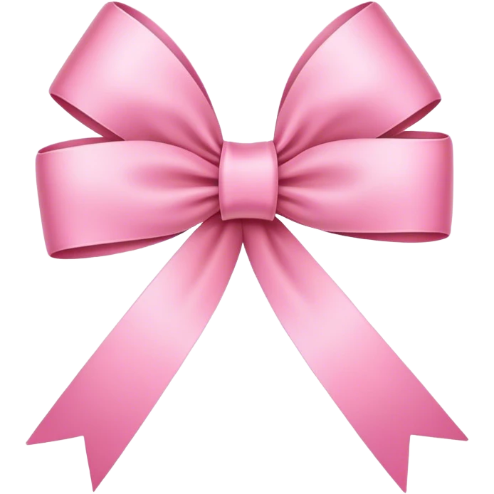 Narrow and elongated ribbon bow pink light emoji