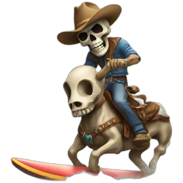 skull surfer cowboy emoji