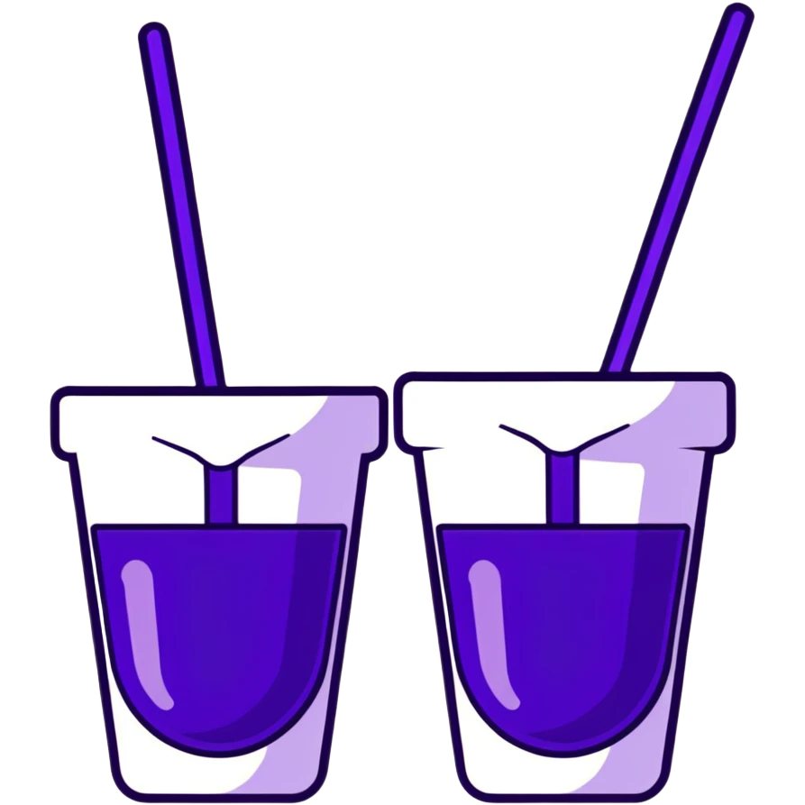 two cups filled with purple liquid emoji