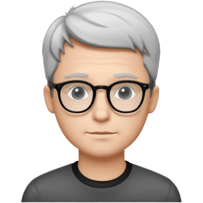 padre con gafas poco pello y color blanco y negro sin arujas emoji