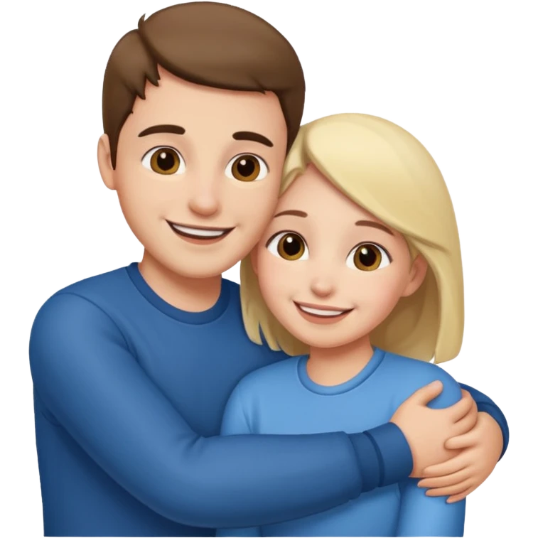  un homme serre sa sœur dans ses bras emoji