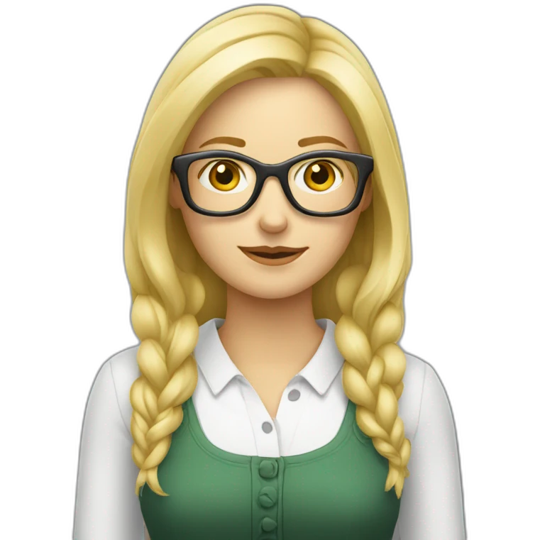 Blonde Frau mit Brille und Handy emoji