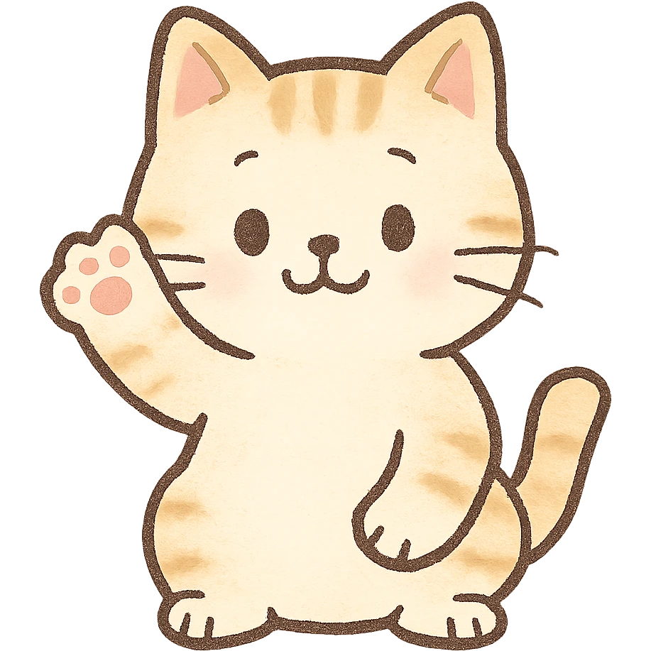 cute cat waving emoji