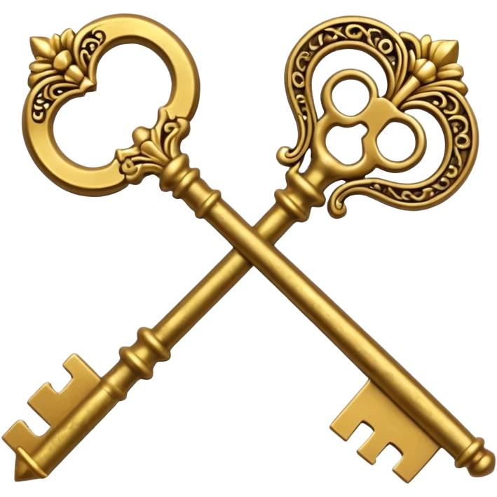 classic skeleton key in gold emoji