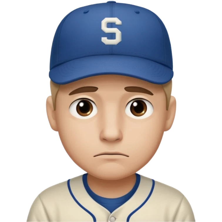 Una carita triste con una gorra de base pro show i q se llame rober emoji