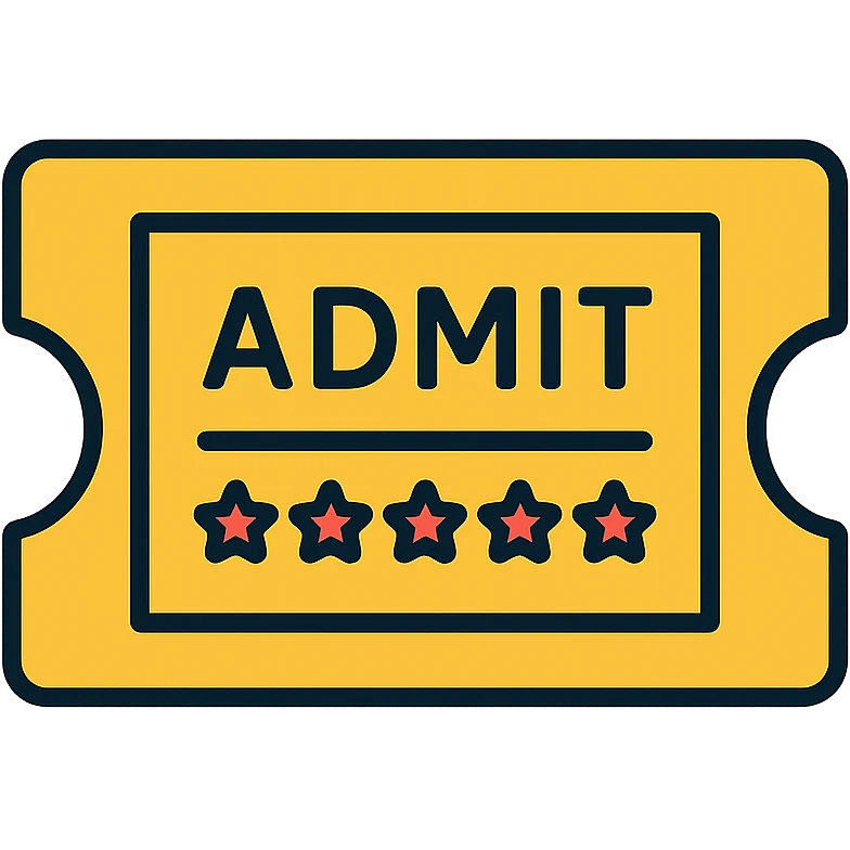 modern icon of an admission ticket, clean lines, minimal, suitable for digital use emoji