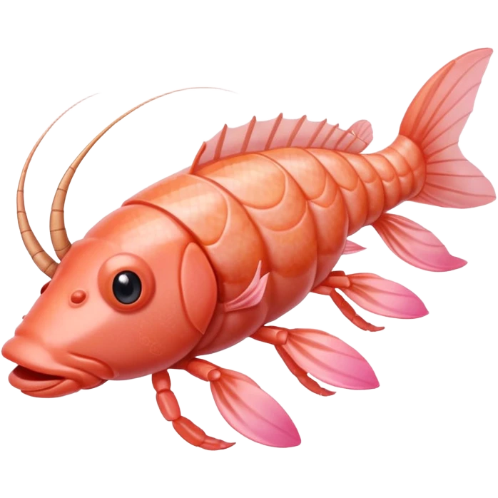 Humanoid Shrimp Riding a Fish Cow Hybrid  emoji