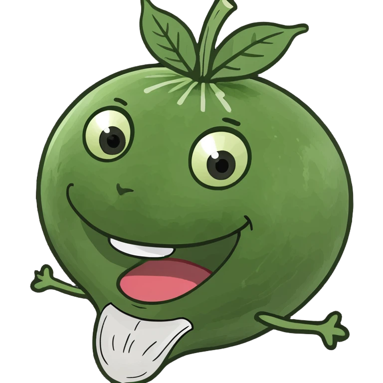 A laughing radish emoji