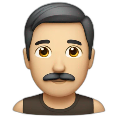 Men with rectangular mustache emoji