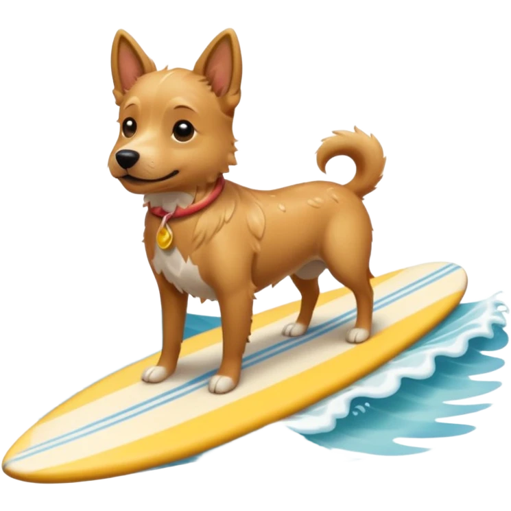 Dog on surfboard emoji