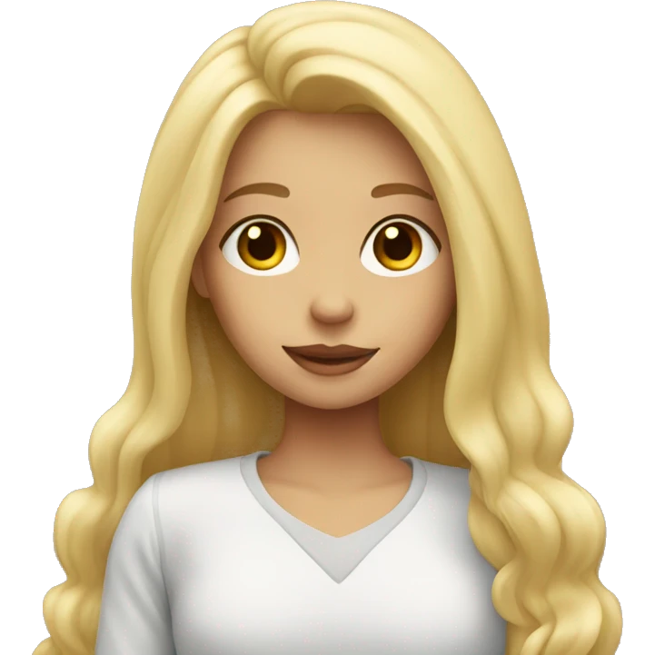 blonde girl with heart  emoji