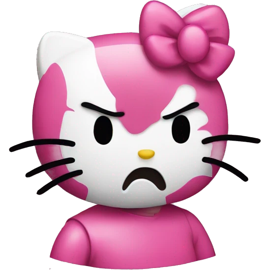 Hello kitty as the angry emoji emoji
