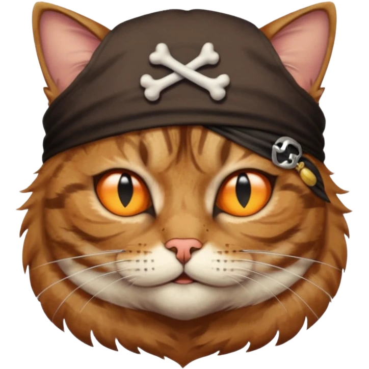 pirate cat with one closed eye emoji