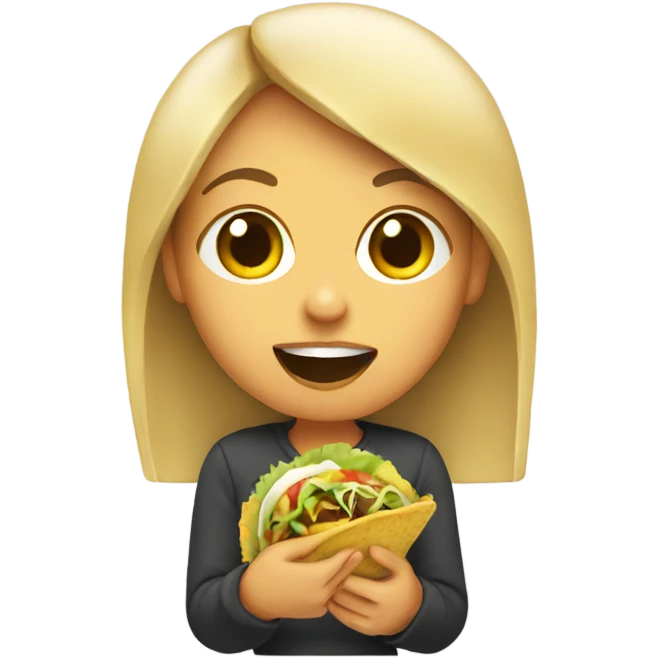 Girl eating tacos emoji