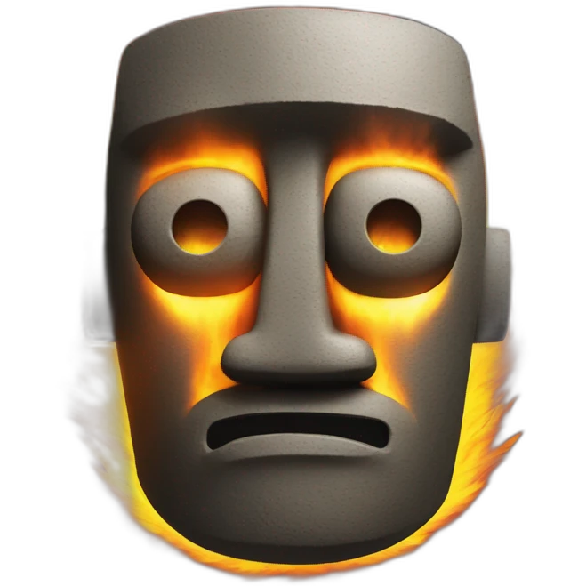 Moai-face-on-fire emoji