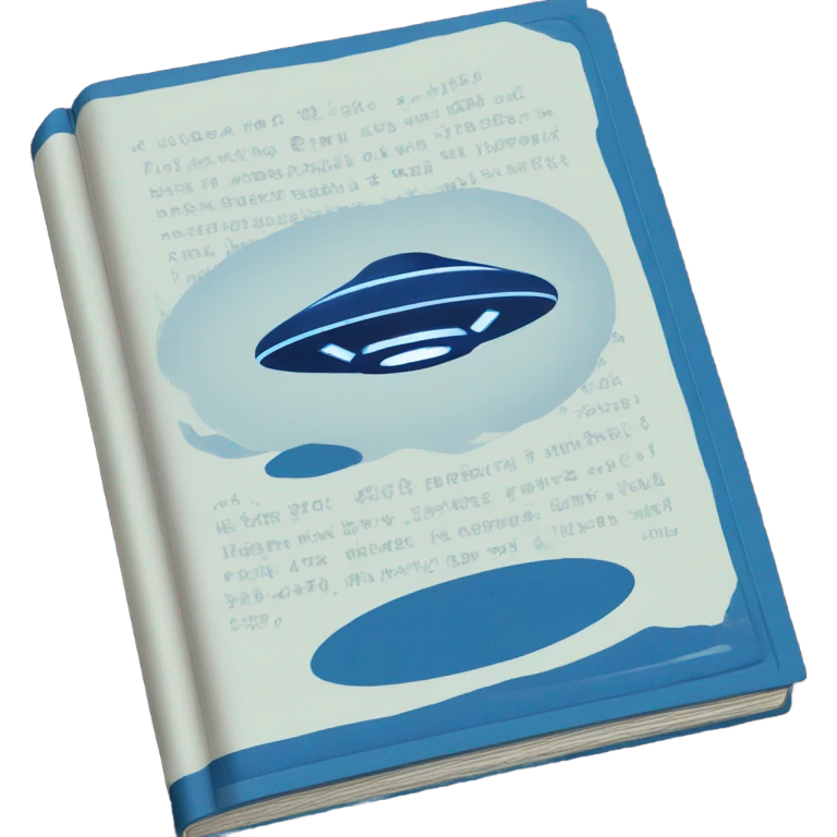 blue book with ufo on the cover emoji