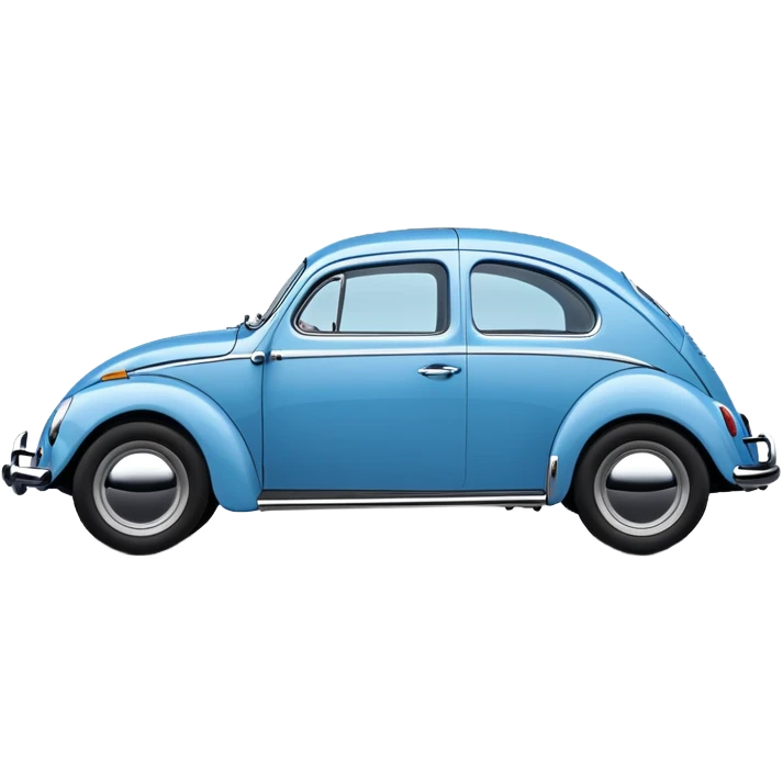 blue oval Fusca car side view emoji