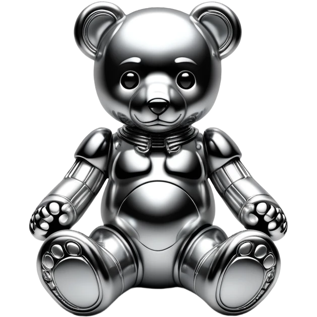 sorayama giger teddy bear chrome glowing emoji