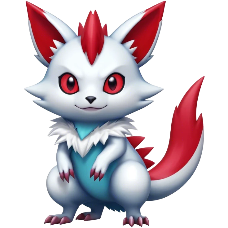 Cool Shiny Digimon-Sneasel-Zangoose-hybrid full body emoji