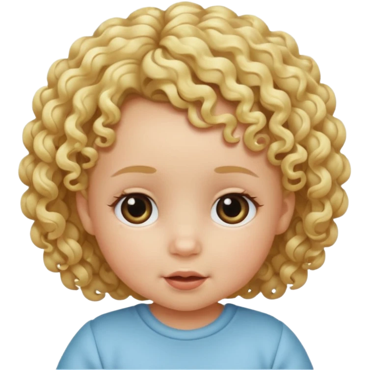 curly blonde hair baby emoji