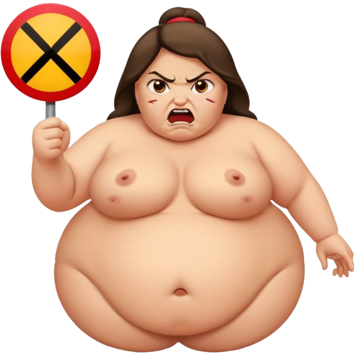 Signo de prohibido con una gorda en el medio emoji