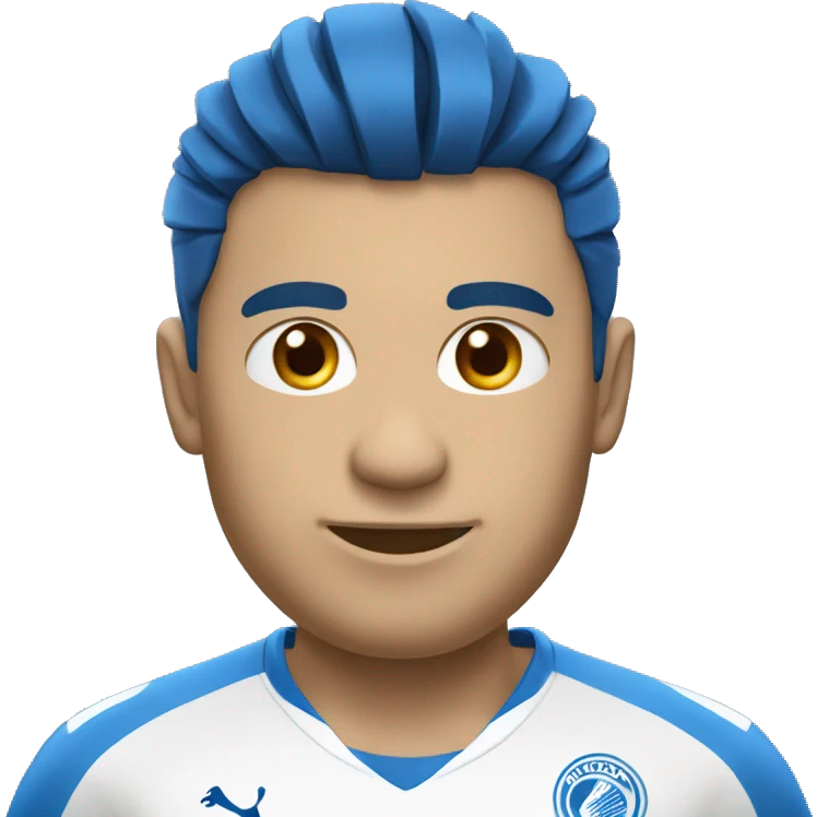 Hincha de fútbol azul y blanco emoji