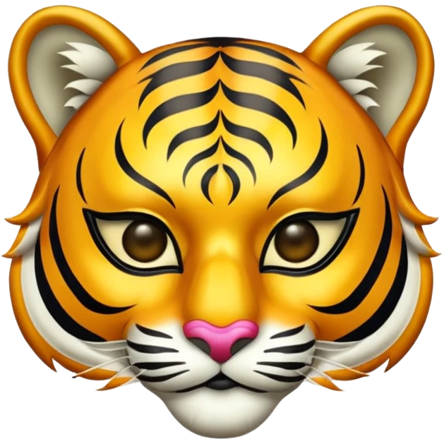 tiger with glamorous masquerade mask emoji