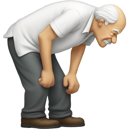 old man bent over emoji
