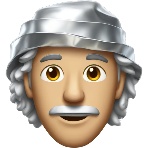 Crazy man with tin foil hat emoji