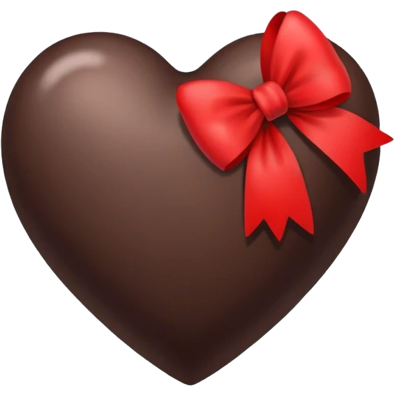 dark brown heart with bow emoji
