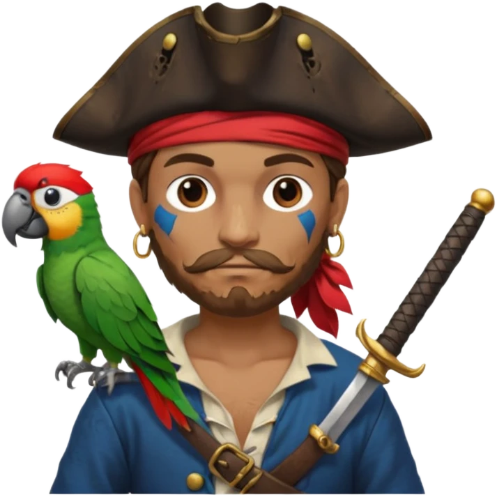 pirate and parrot emoji